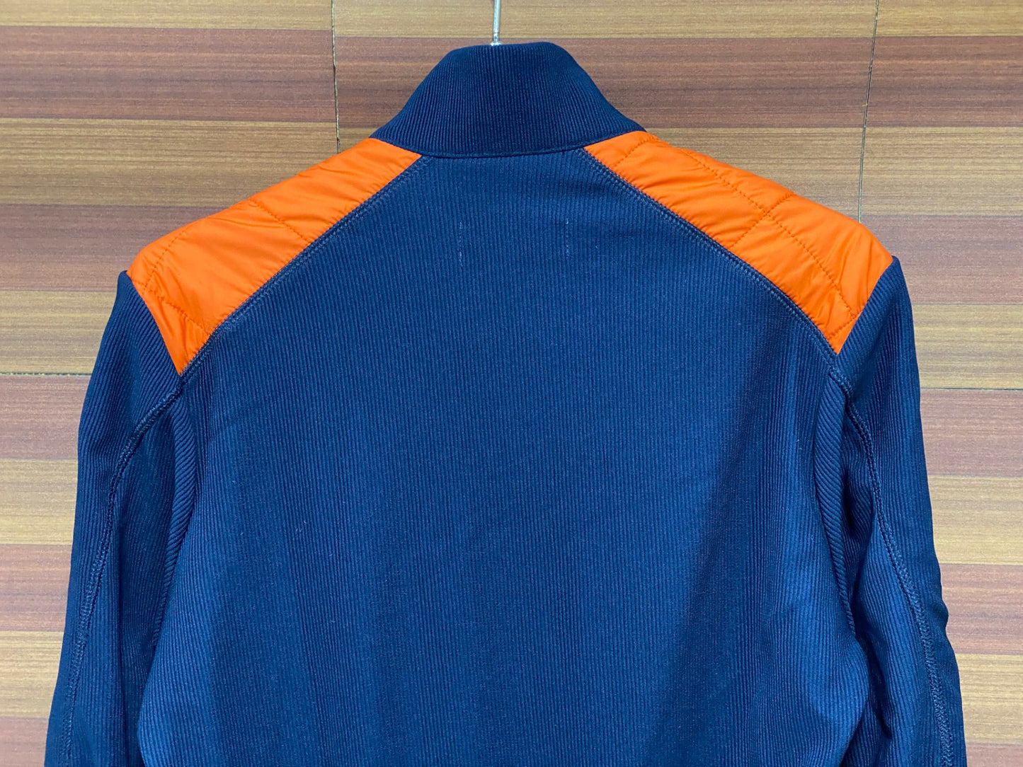 IU218 カフェドシクリステ Cafe du Cycliste LEONIE Man 長袖 サイクルジャケット 紺 オレンジ S 裏起毛