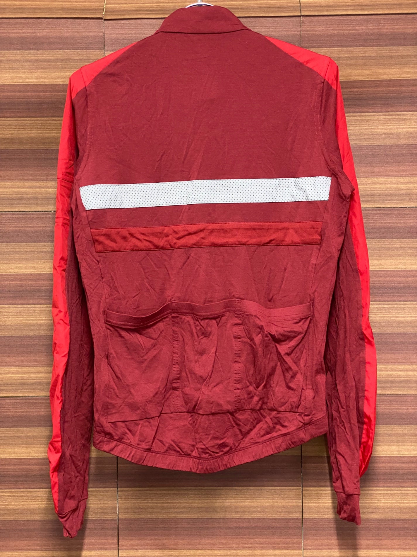 IT063 ラファ Rapha BREVET LONG SLEEVE WINDBLOCK JERSEY 長袖 サイクルジャージ 赤 S