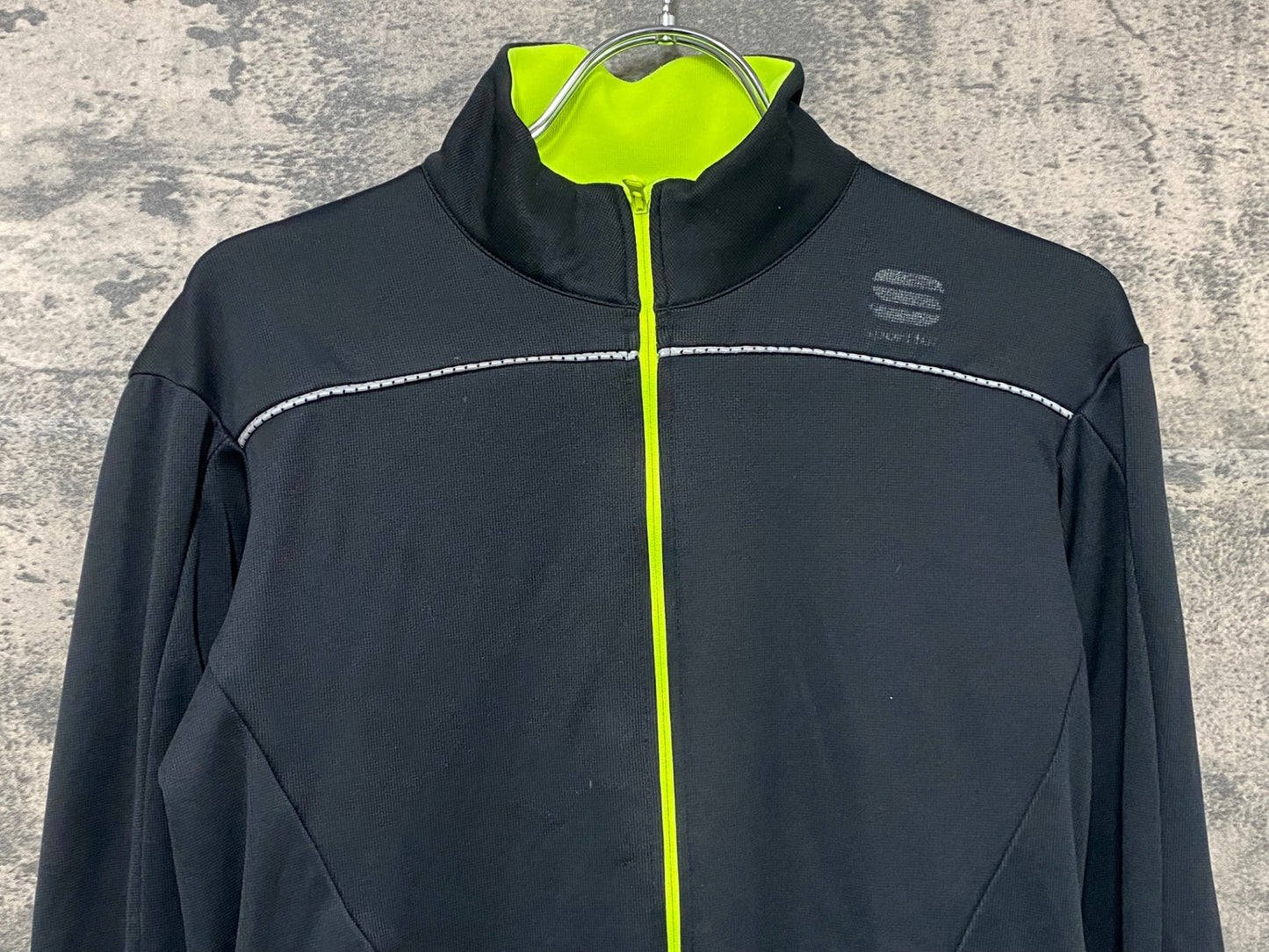 IZ551 スポーツフル sportful 長袖サイクルジャージ 黒 M 裏起毛 ほつれ ロゴヒビ