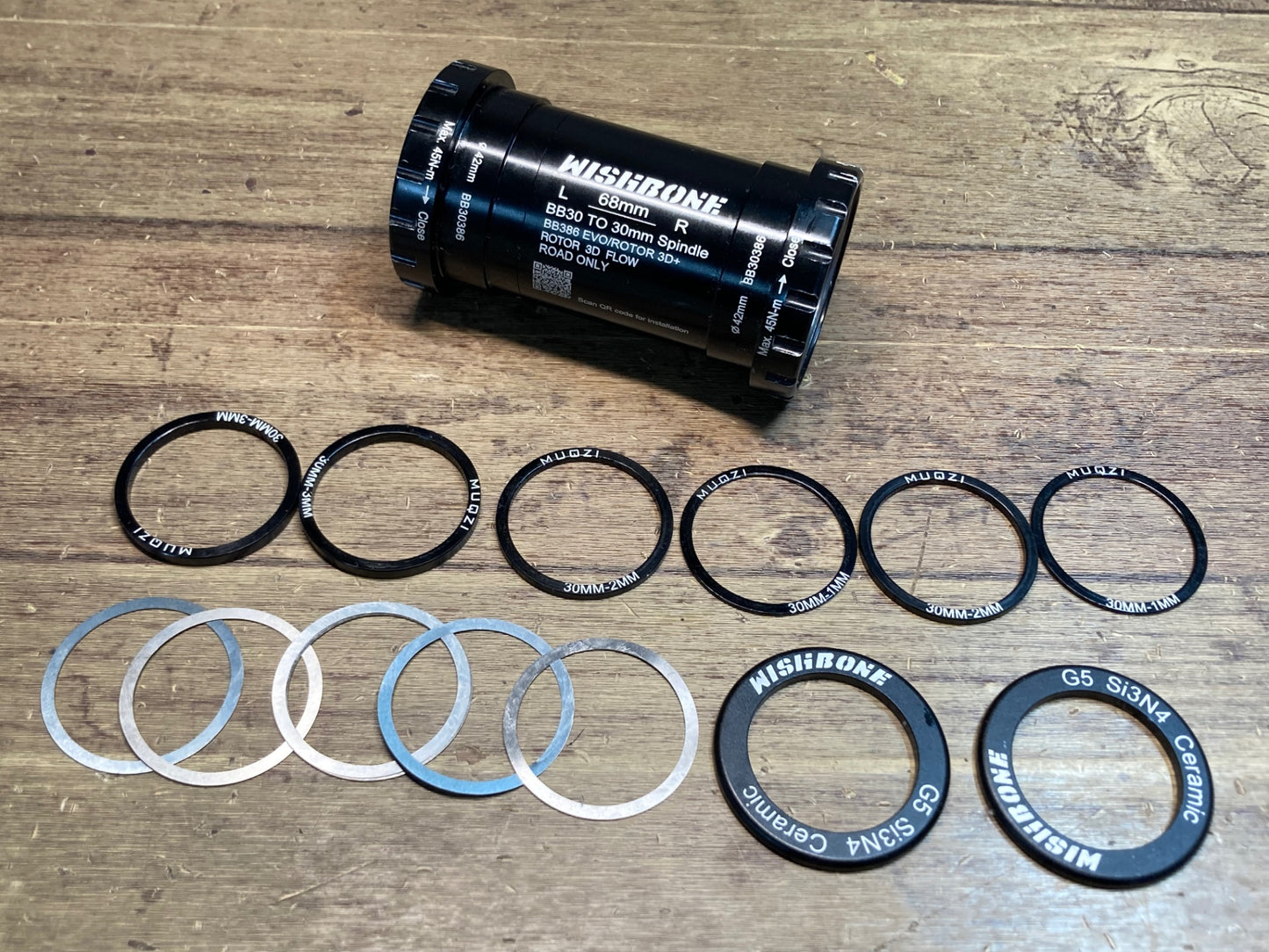 IM554 ウィッシュボーン WISHBONE BB30386 BB30 TO 30mm Spindle Φ42 BB ボトムブラケット