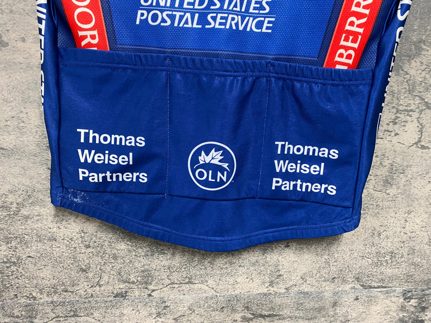 JC346 ナイキ NIKE トレック TREK UNITED STATES POSTAL SERVICE サイクルベスト ジレ 紺赤 S 裏起毛