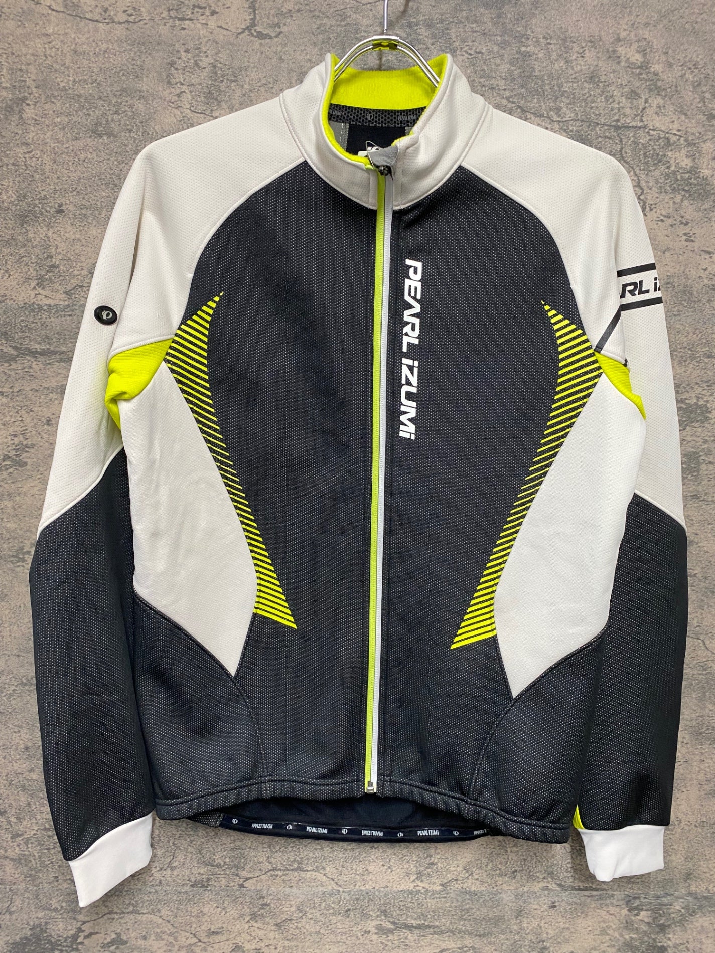 JD075 パールイズミ PEARL iZUMi 長袖 サイクルジャケット 黒 白 L 裏起毛 WINDBREAK