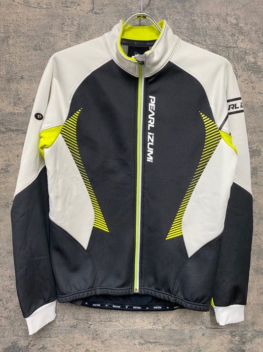 JD075 パールイズミ PEARL iZUMi 長袖 サイクルジャケット 黒 白 L 裏起毛 WINDBREAK