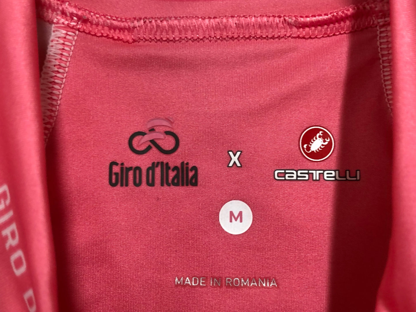 IK416 カステリ CASTELLI 半袖 サイクルジャージ ピンク M Giro d'Italia ※ほつれ