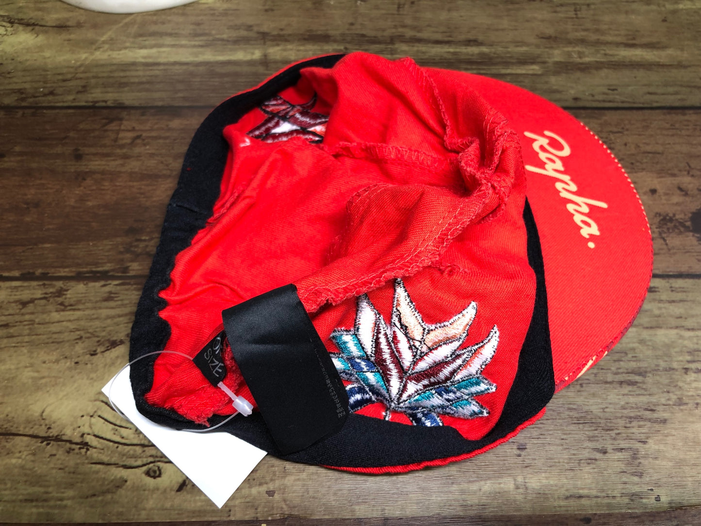 IT284 ラファ Rapha HIDDEN LEAVES CAP サイクルキャップ 赤 フリーサイズ RCC