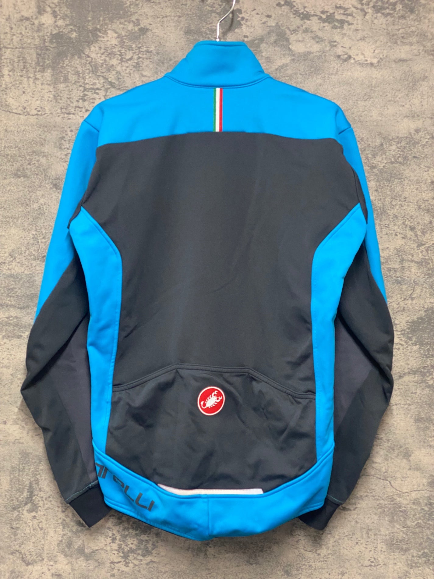 IZ763 カステリ CASTELLI 長袖 サイクルジャケット 水 グレー M 裏起毛 GORE WINDSTOPPER ※汚れ