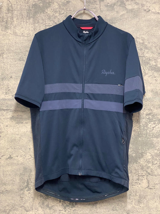 JB051 ラファ Rapha BREVET LIGHTWEIGHT JERSEY 半袖 サイクルジャージ 紺 L