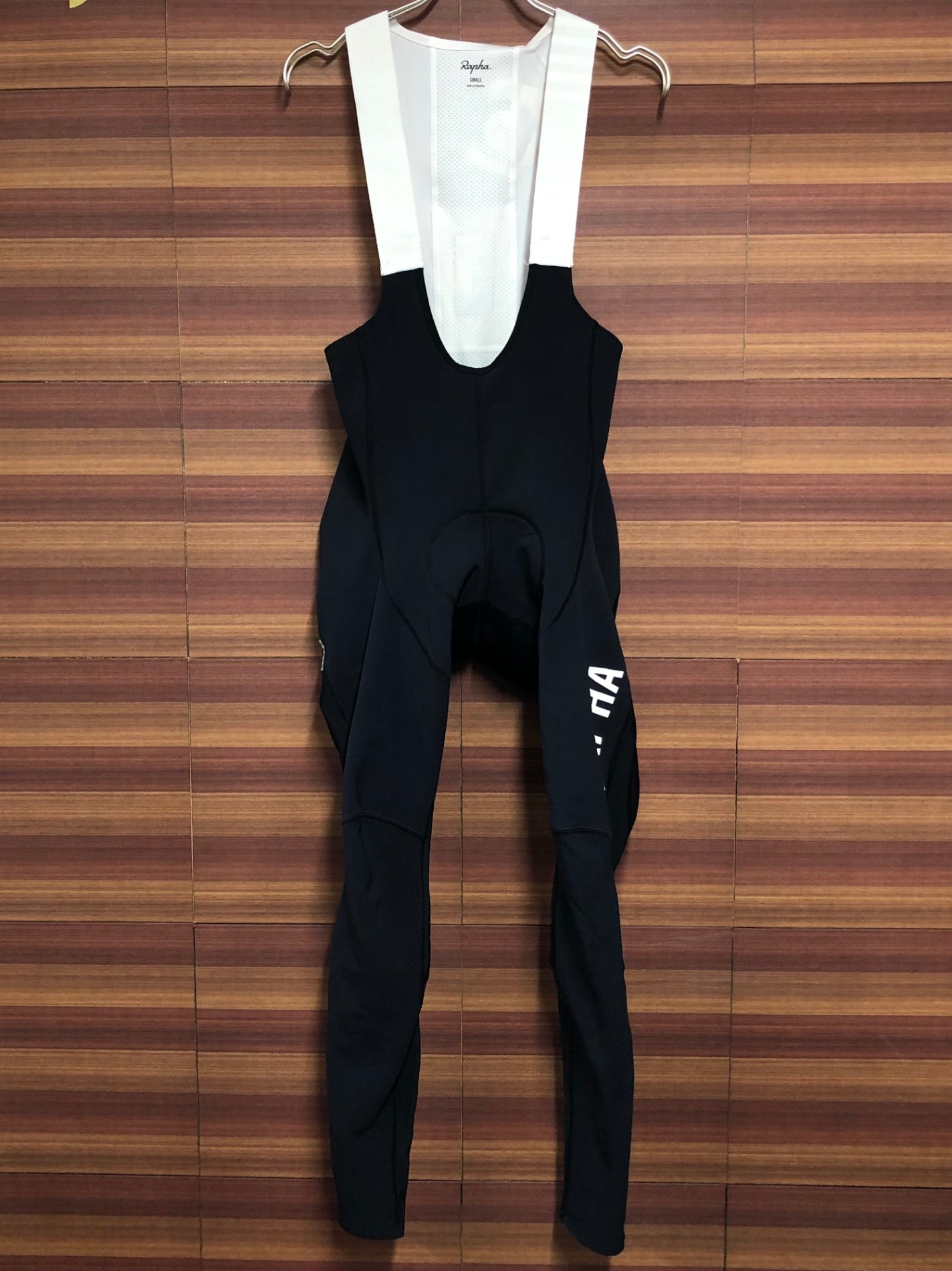 IP098 ラファ Rapha PRO TEAM WINTER TIGHTS WITH PAD Ⅱ ビブタイツ 黒 S 裏起毛 ※擦れ