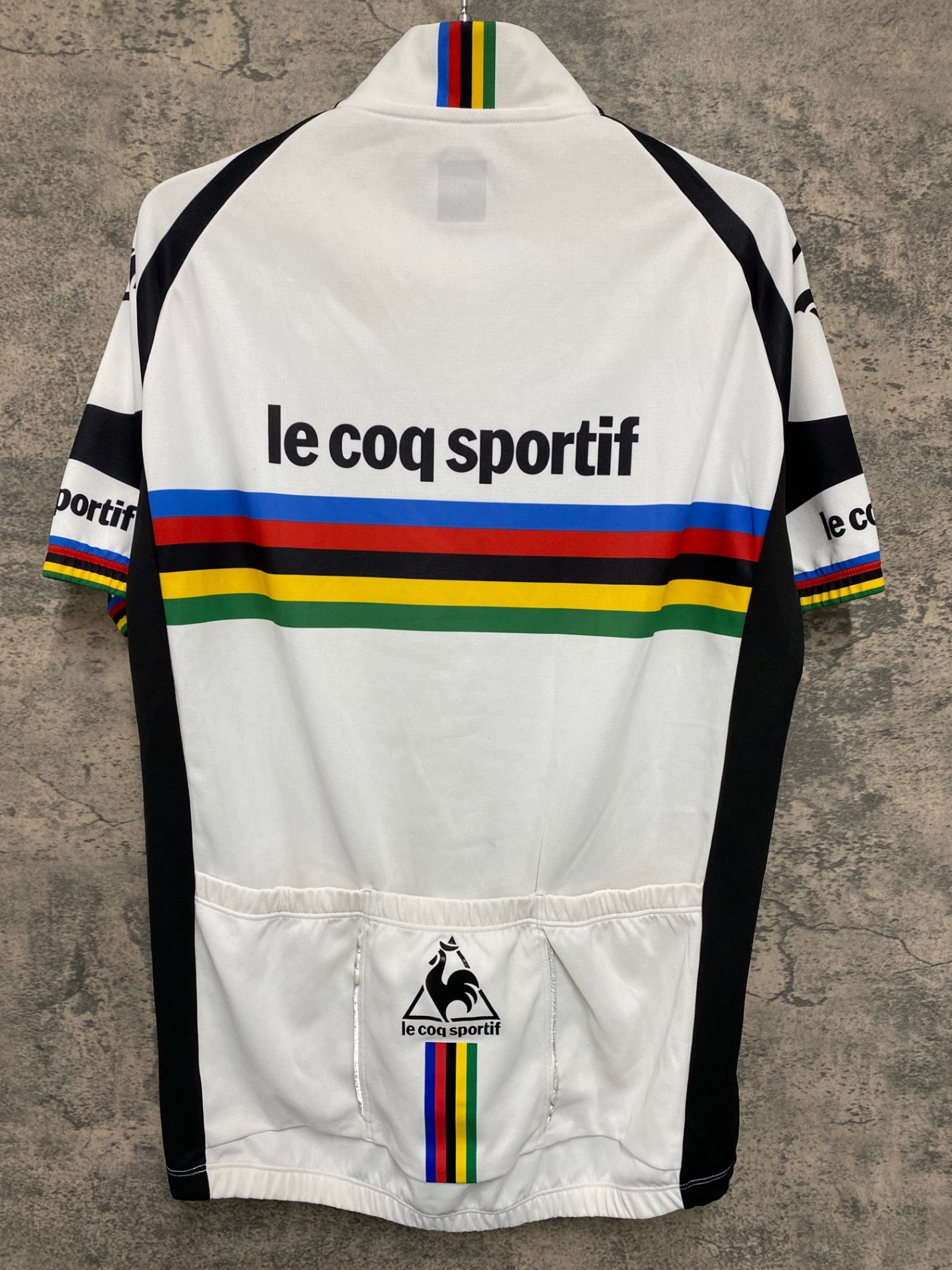IW808 ルコックスポルティフ le coq sportif 半袖 サイクルジャージ 白 黒 L