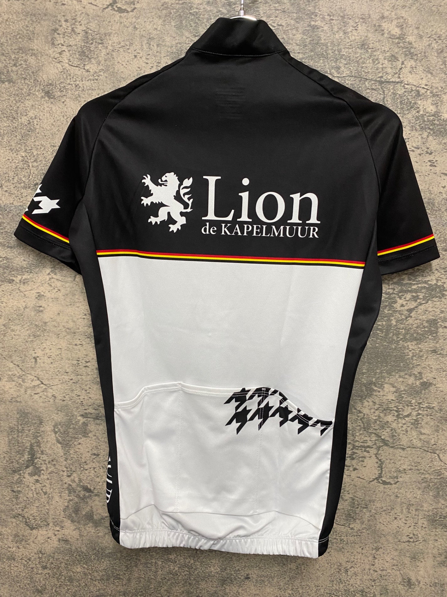 JB072 リオンドカペルミュール Lion de KAPELMUUR 半袖 サイクルジャージ 黒 白 S