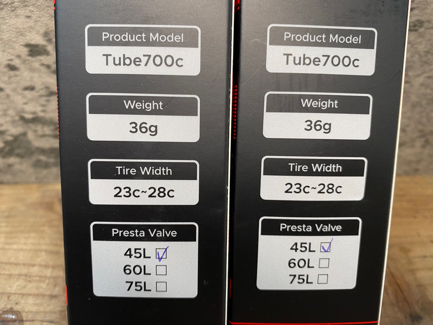 JB416 EXAR TPUチューブ 700C 23～28C バルブ長45mm セット