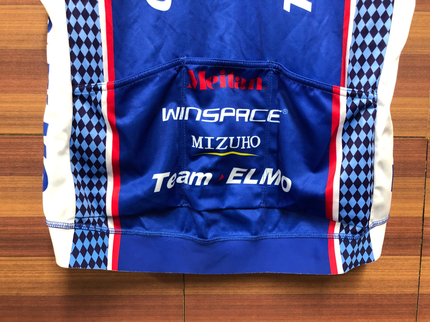 IL346 ウェイブワン WAVEONE 半袖 サイクルジャージ 青 白 XL チームジャージ Team ELMO