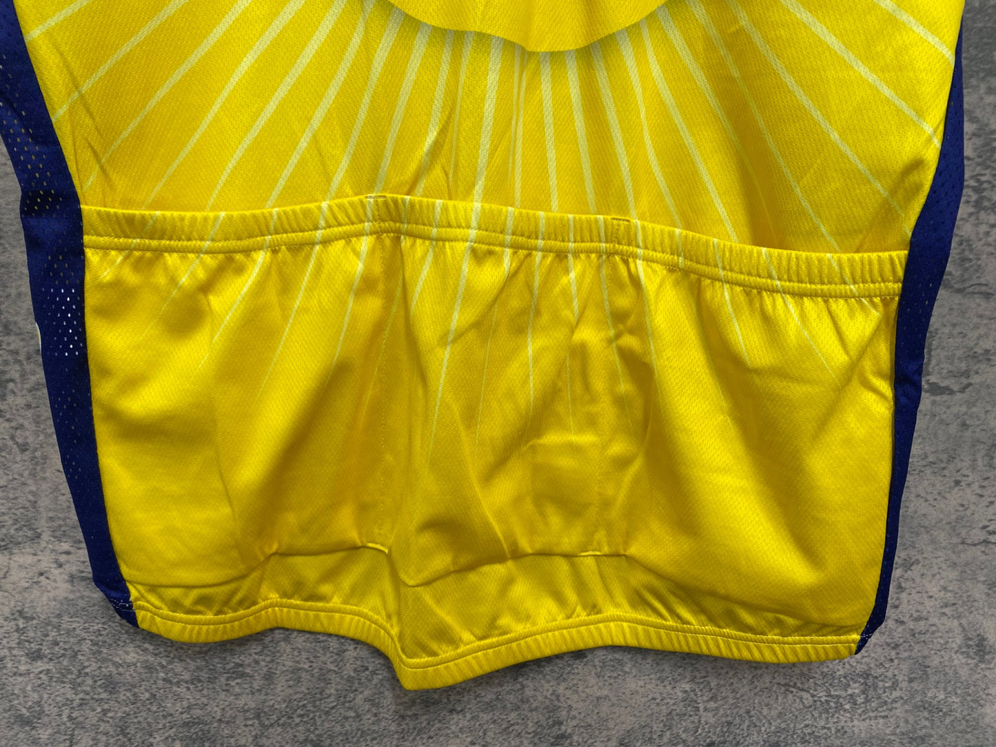 IV592 レトロ Retro 半袖 サイクルジャージ 黄 紺 XL