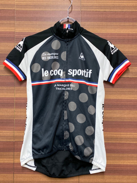 IE448 ルコックスポルティフ le coq sportif 半袖 サイクルジャージ 黒 白 M