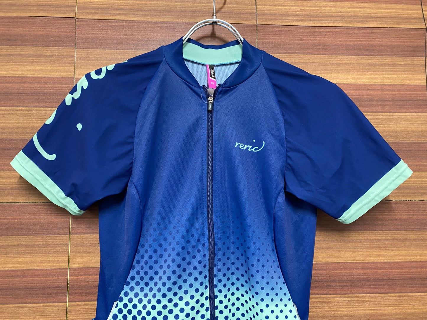 IM476 レリック reric 半袖 サイクルジャージ 紺 S レディース ほつれあり