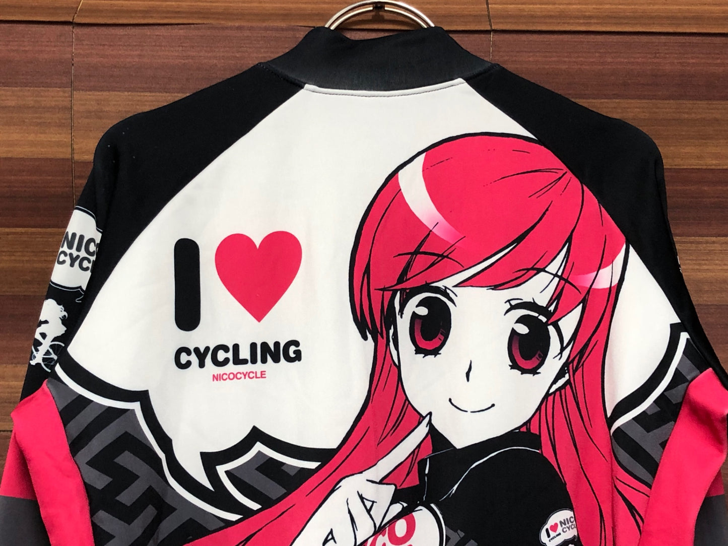 IS999 チャンピオンシステム Champion System 長袖 サイクルジャージ 黒 ピンク L 裏起毛