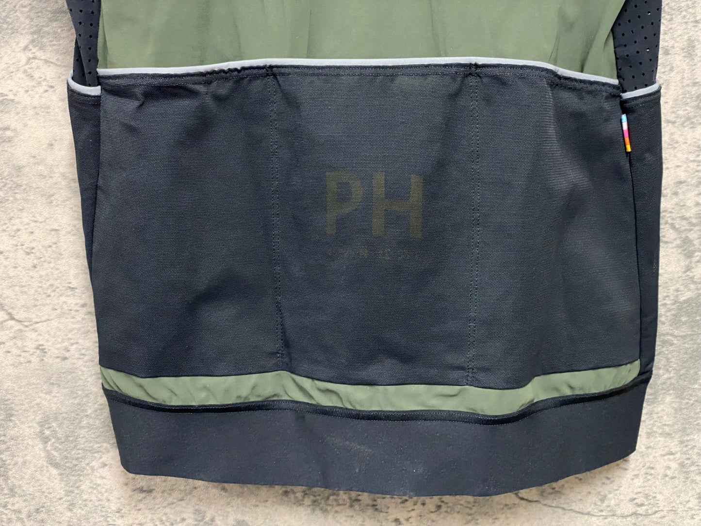 JE012 プッシュハード PUSH HARD 半袖 サイクルジャージ M グリーン イエロー