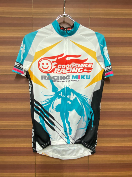 IK088 GSR Gear 半袖 サイクルジャージ 白 黒 水 M RACING MIKU 2015Ver. 痛ジャージ