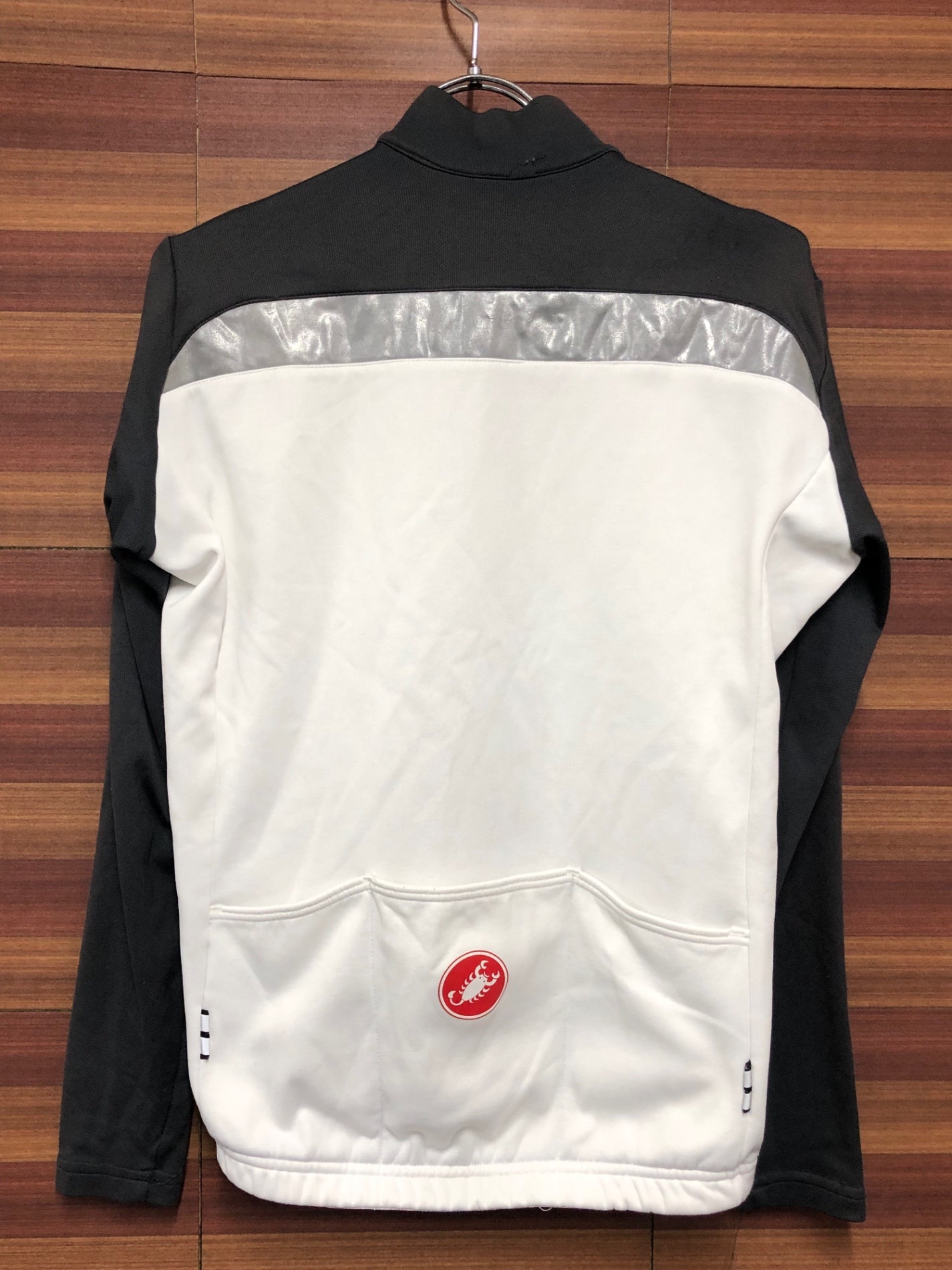 IN254 カステリ CASTELLI CRITERIUM 長袖 サイクルジャージ 裏起毛 白 Mサイズ タグ付き ※ほつれあり