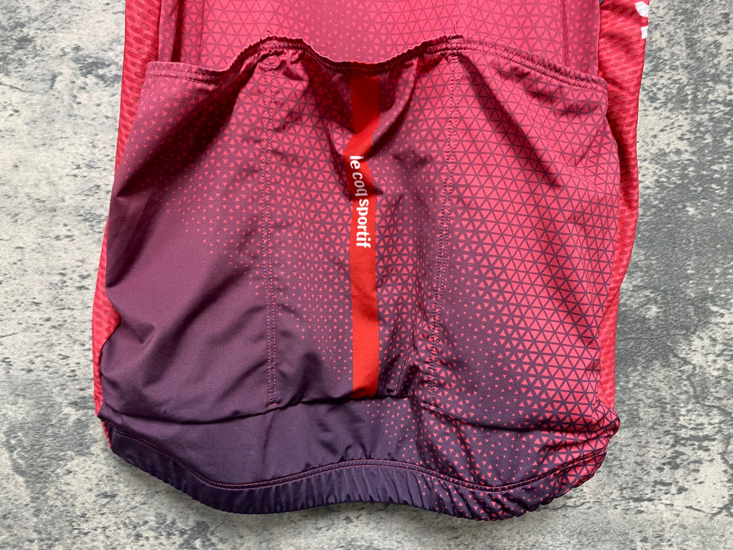 IS346 ルコックスポルティフ Le Coq Sportif 半袖 サイクルジャージ M レッド レディース