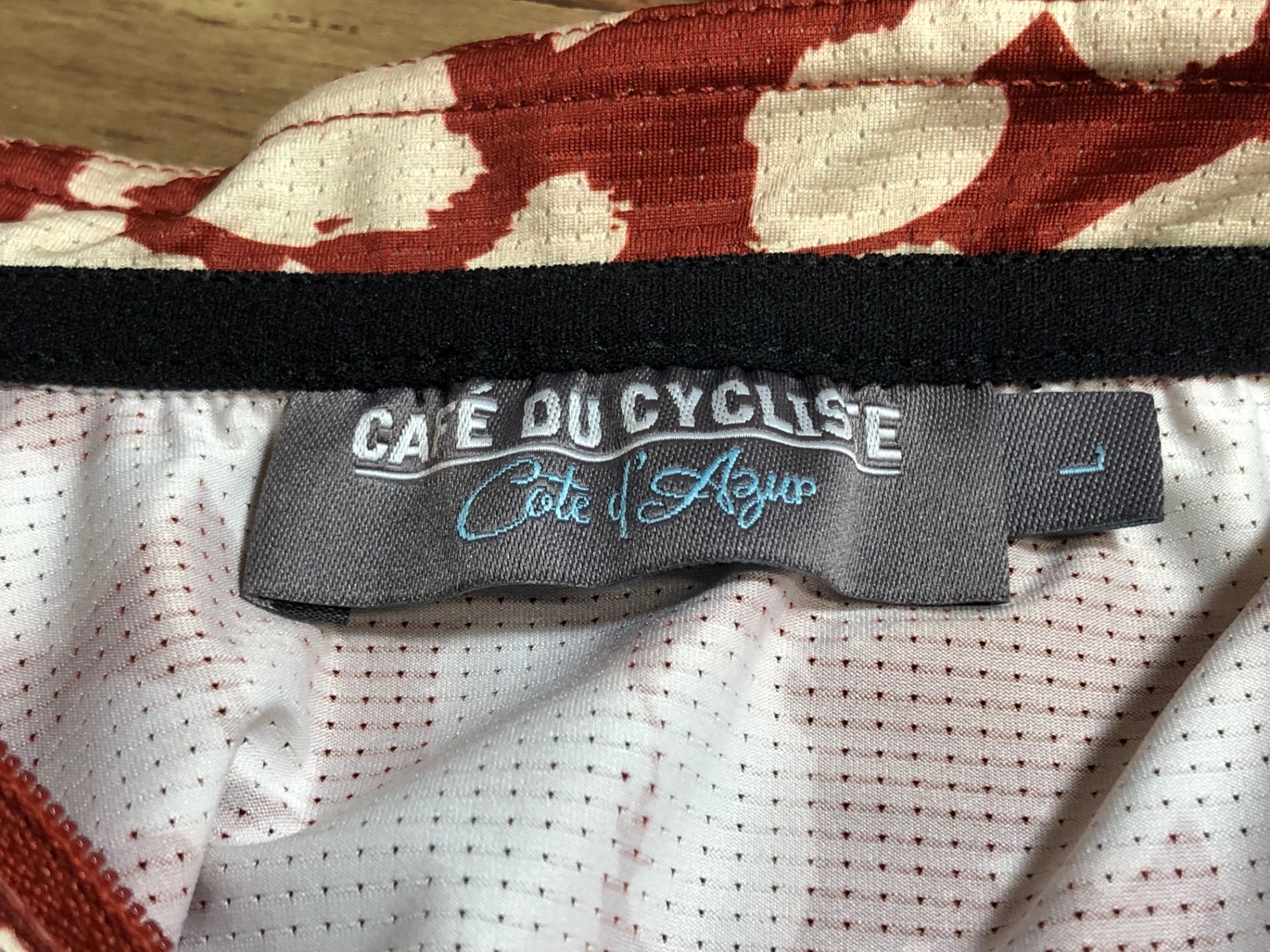 HY553 カフェドシクリステ Cafe du Cycliste フロリアン Floriane 半袖 サイクルジャージ 花柄 ブラウン L  ※バックポケット穴