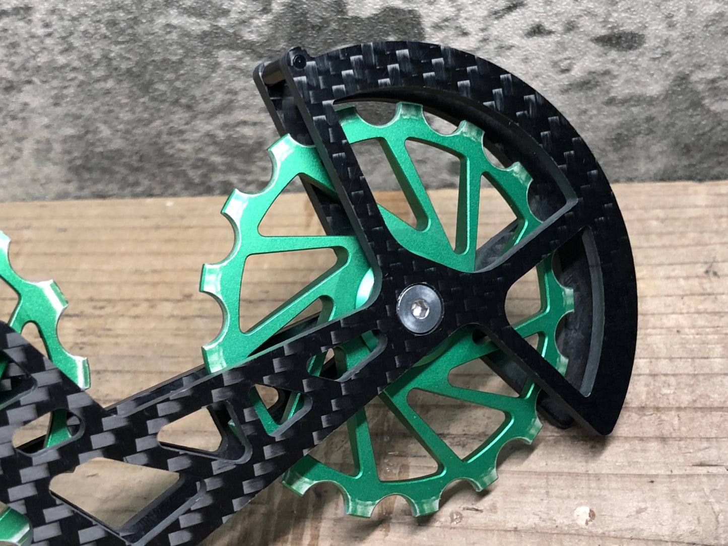 IQ468 ノヴァライド NOVA RIDE ビッグプーリー 3Kカーボン セラミック 14/17T 緑 シマノ12s対応 R8100,R8150,R9200,R9250