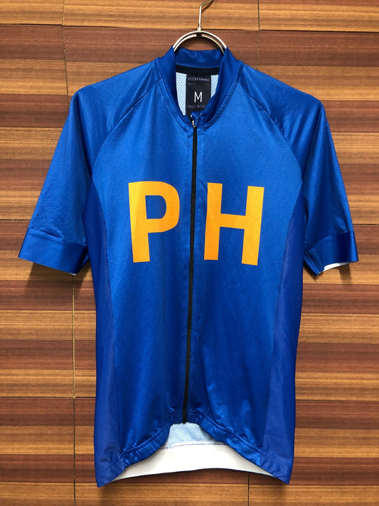 IO585 プッシュハード PUSH HARD 半袖 サイクルジャージ 青 M