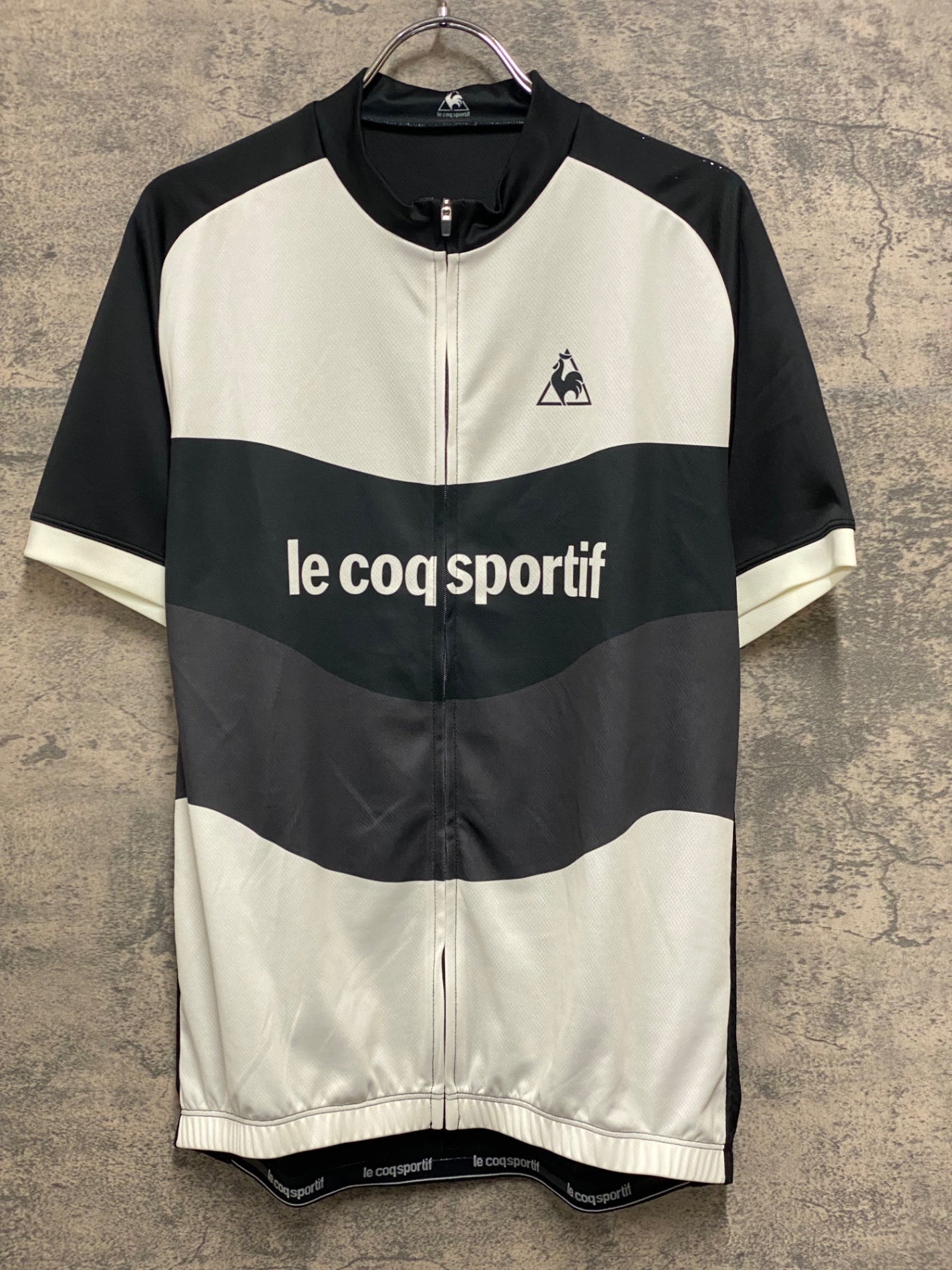 JC104 ルコックスポルティフ le coq sportif 半袖 サイクルジャージ 黒 O