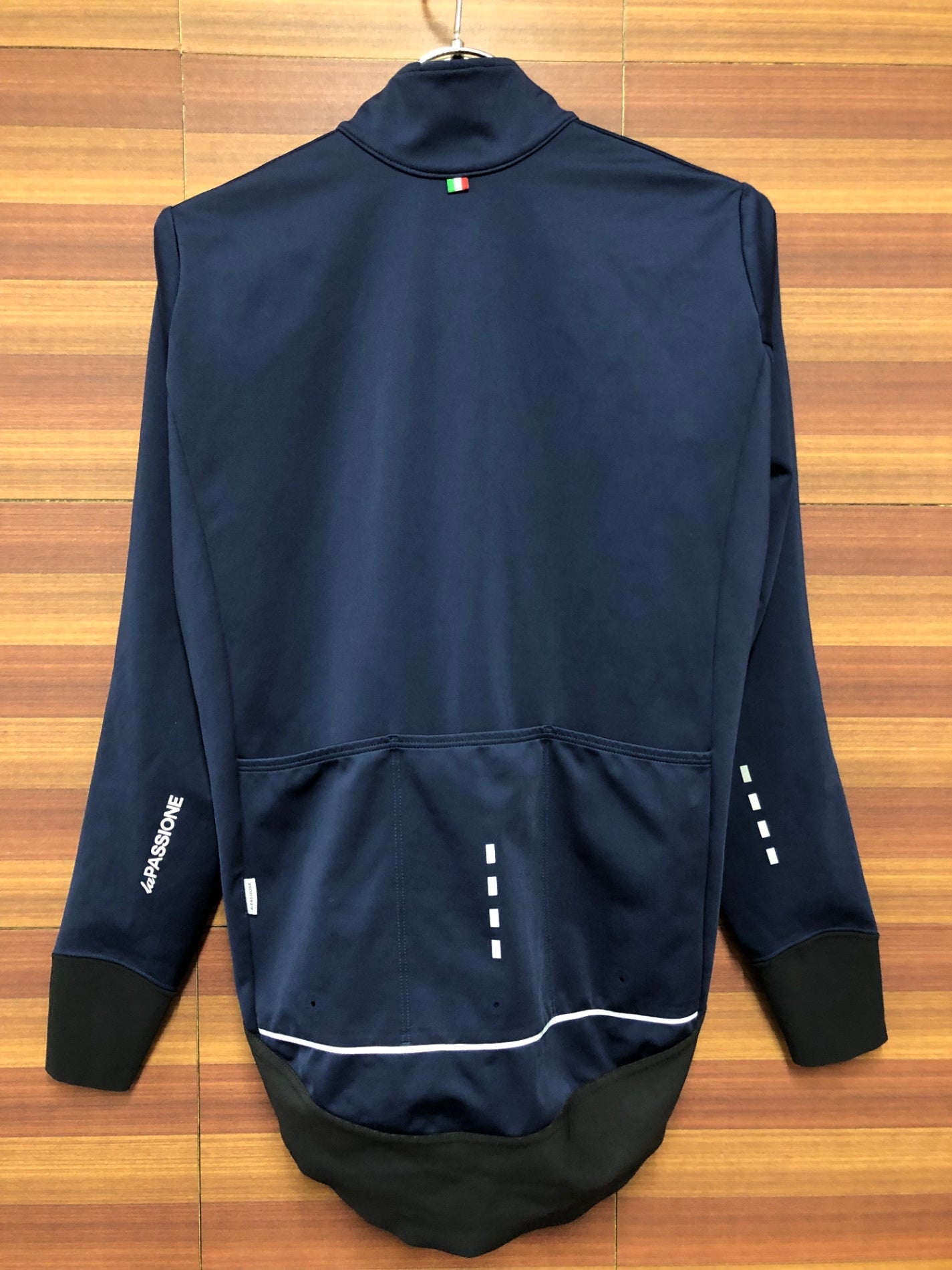 IL913 ラパッション LA PASSIONE PSN Rain Jersey 長袖 サイクルジャケット 紺 XS