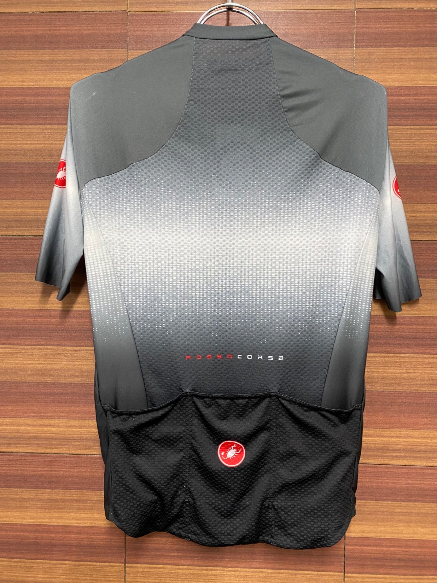 II801 カステリ CASTELLI ロッソコルサ ROSSO CORSA 半袖 サイクルジャージ S グラデーション