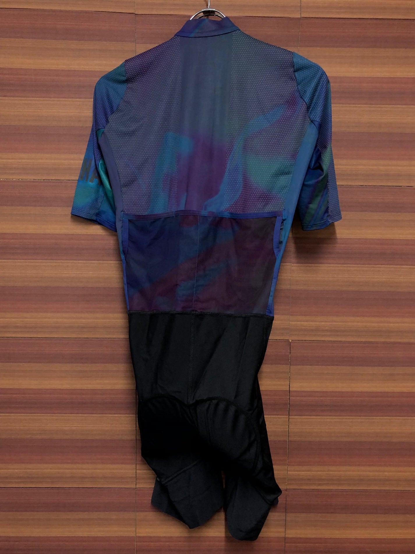 IO040 ラファ Rapha PRO TEAM CRIT AEROSUIT エアロスーツ ワンピース サイクルジャージ 紫緑黒 M