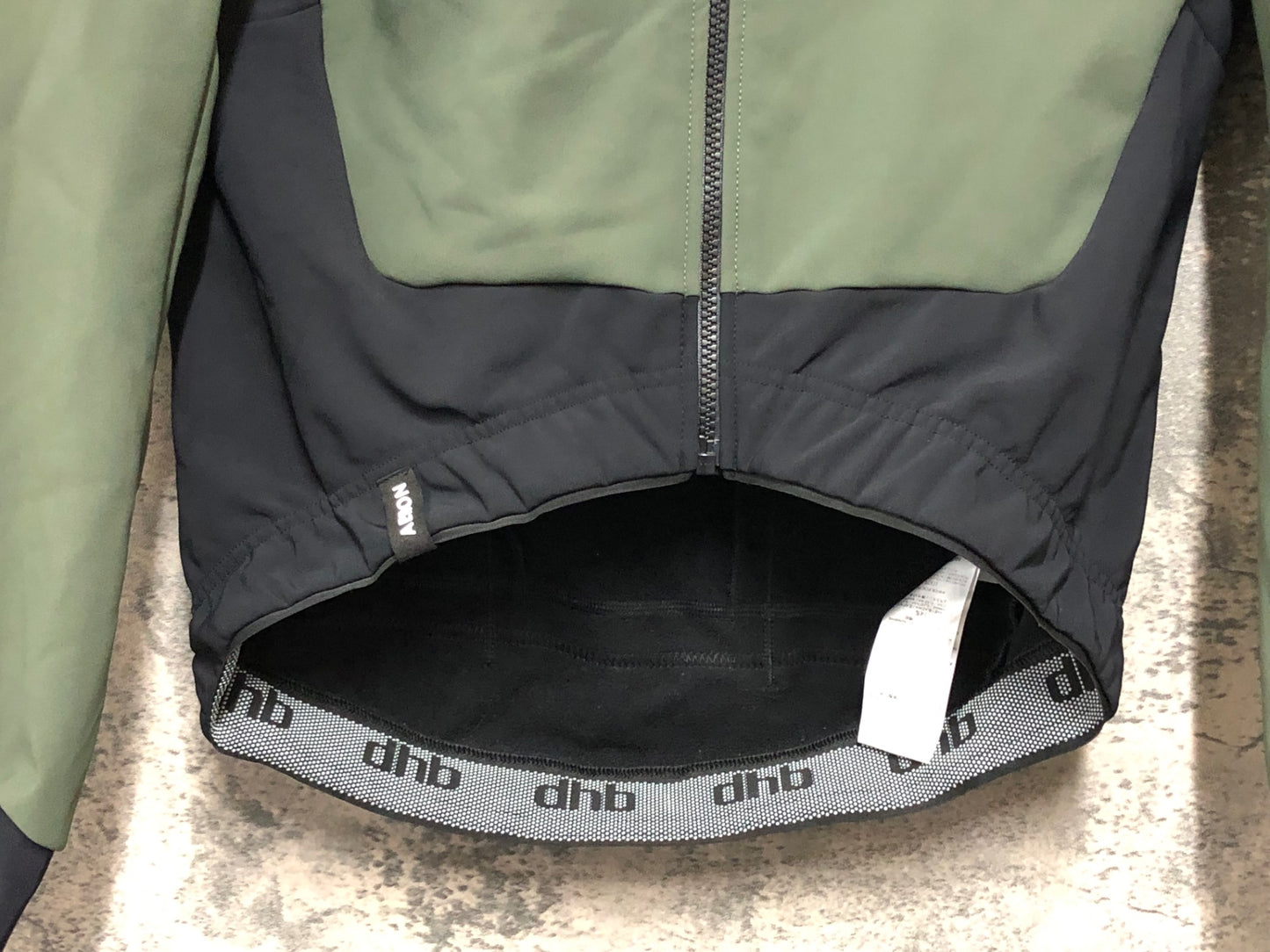 JB370 dhb 長袖 サイクルジャケット カーキ 黒 S 裏起毛