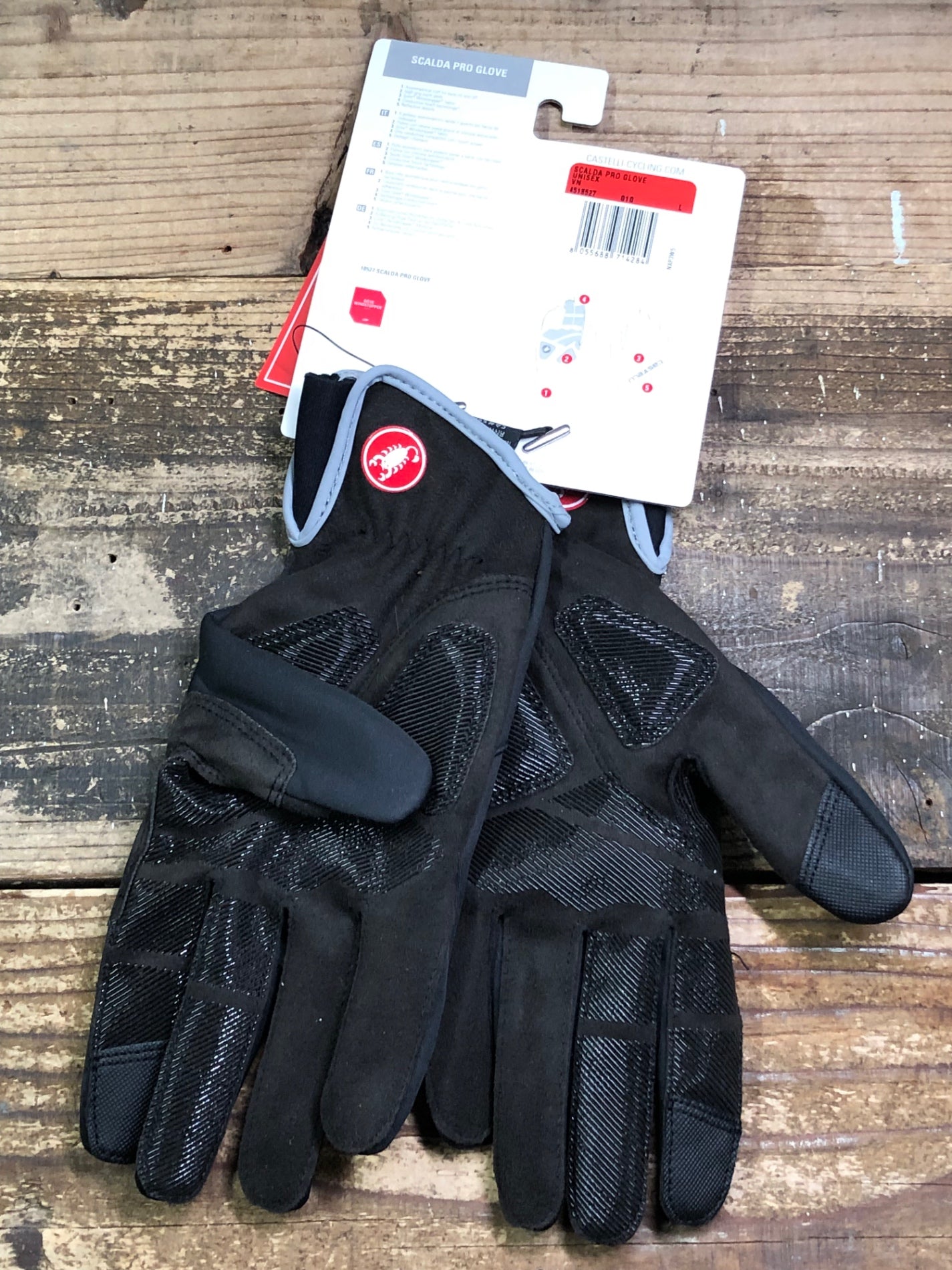 IV954 カステリ CASTELLI SCALDA PRO グローブ 黒 L 裏起毛