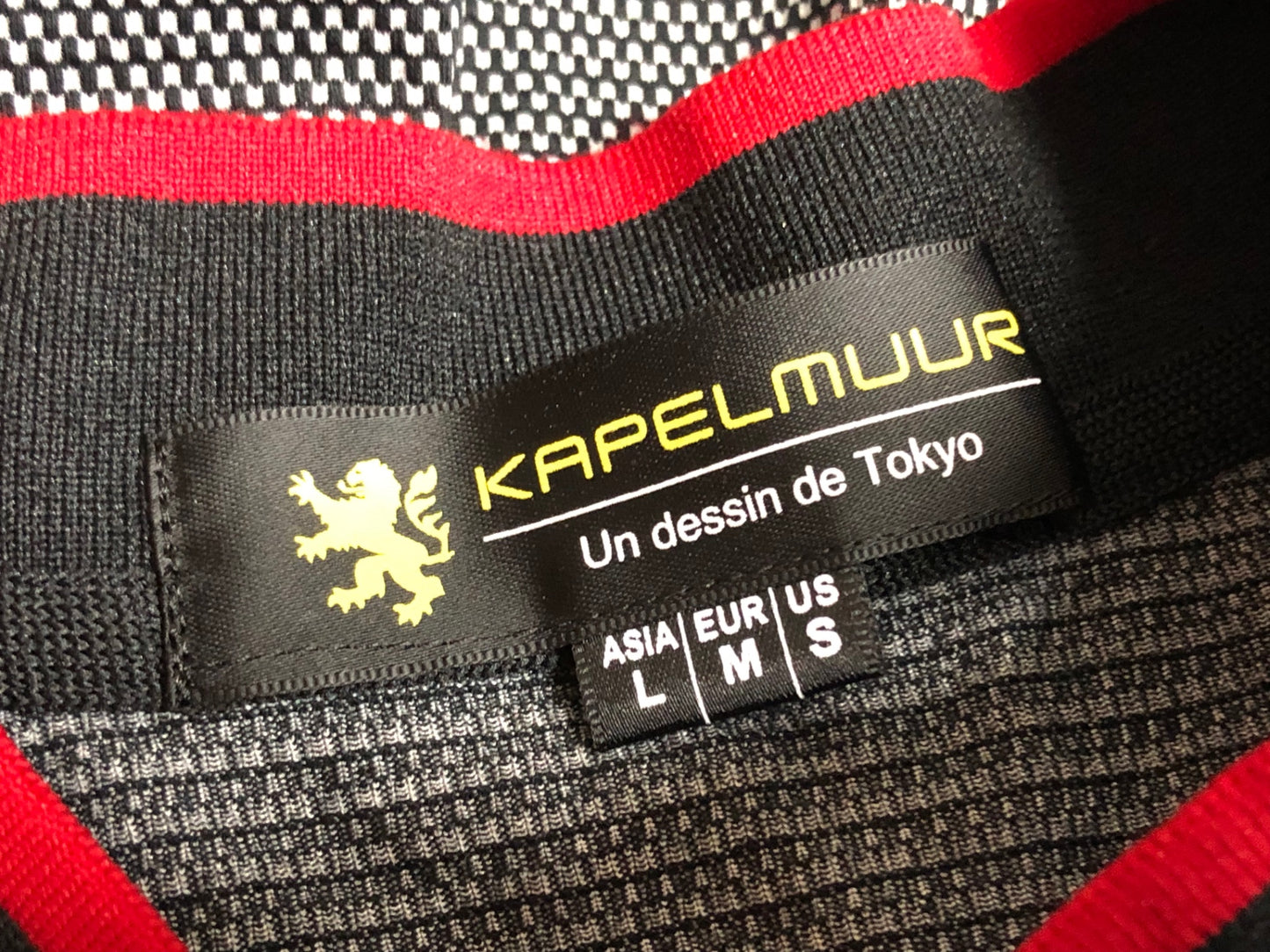 IO026 カペルミュール KAPELMUUR 半袖 サイクルジャージ 黒 千鳥柄 L