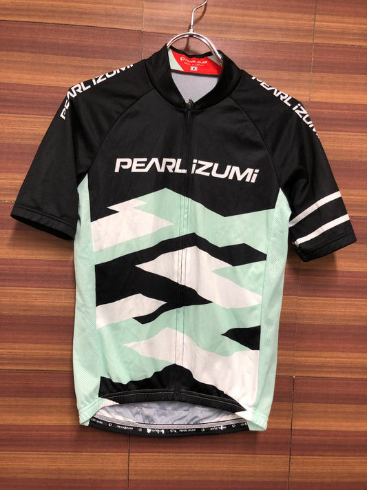 IK352 パールイズミ PEARLiZUMi 半袖 サイクルジャージ 黒白ライムグリーン M