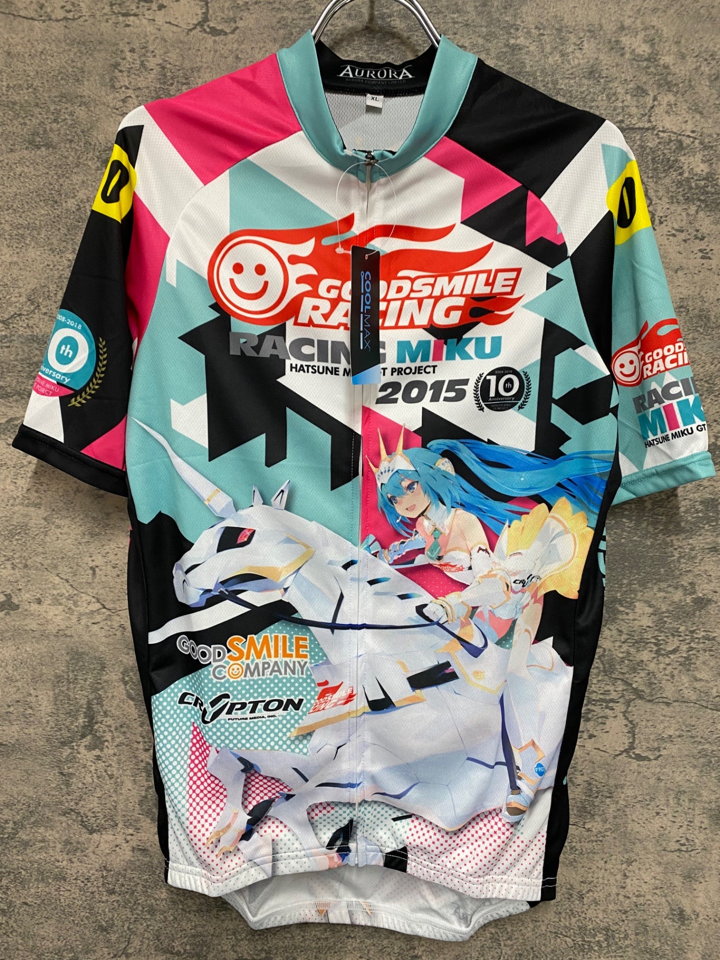IU373 アウローラ AURORA RACING MIKU 半袖サイクルジャージ XL 初音ミク GT プロジェクト 10周年記念Ver