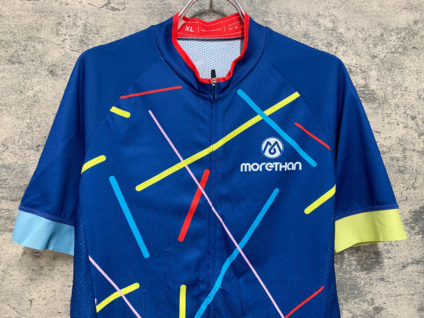 IV593 モーゼン morethan 半袖 サイクルジャージ 青 XL ※ほつれ