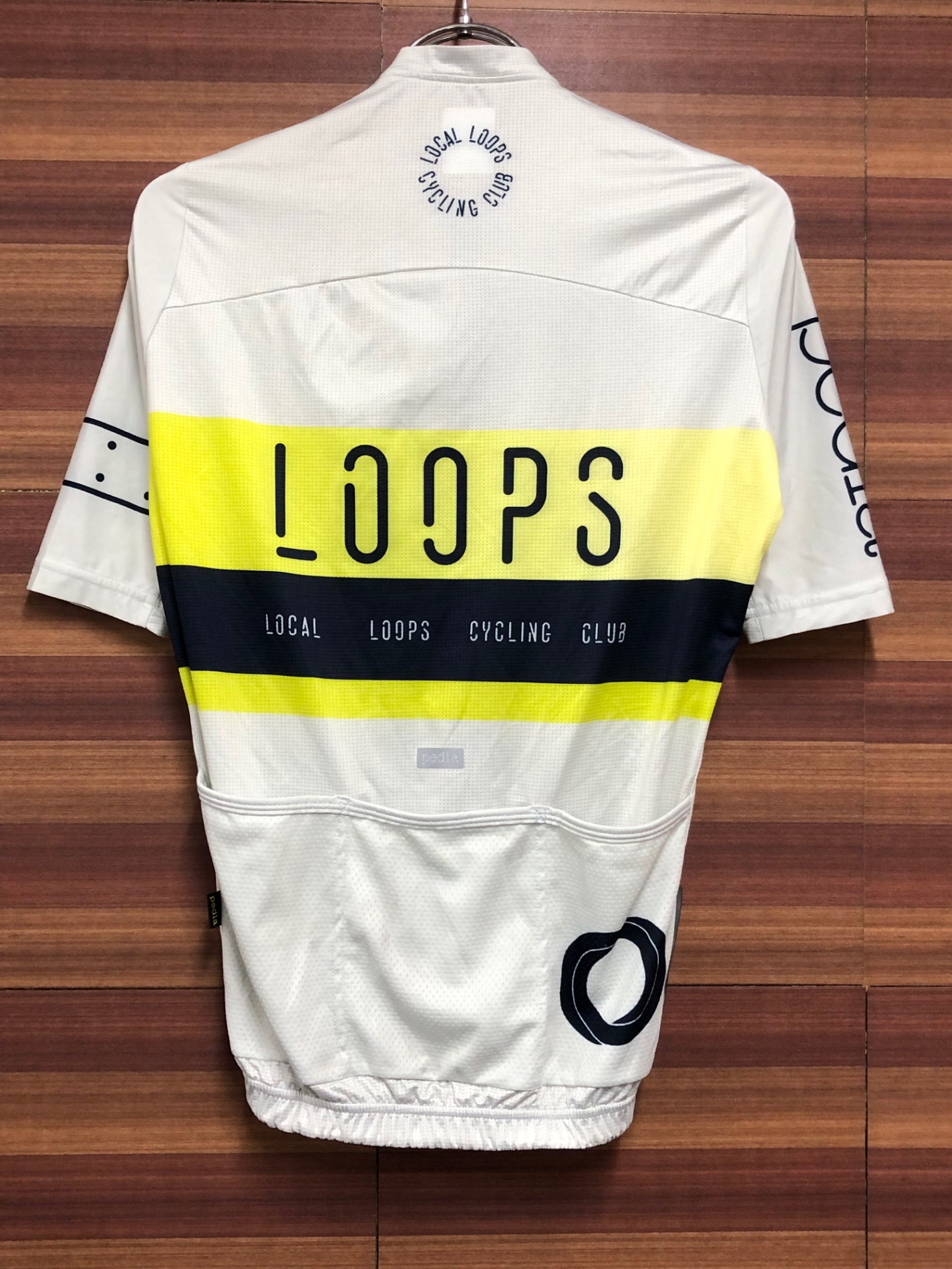 IB801 ペドラ Pedla 半袖 サイクルジャージ 白 黃 XS LOCAL LOOP CYCLING CLUB