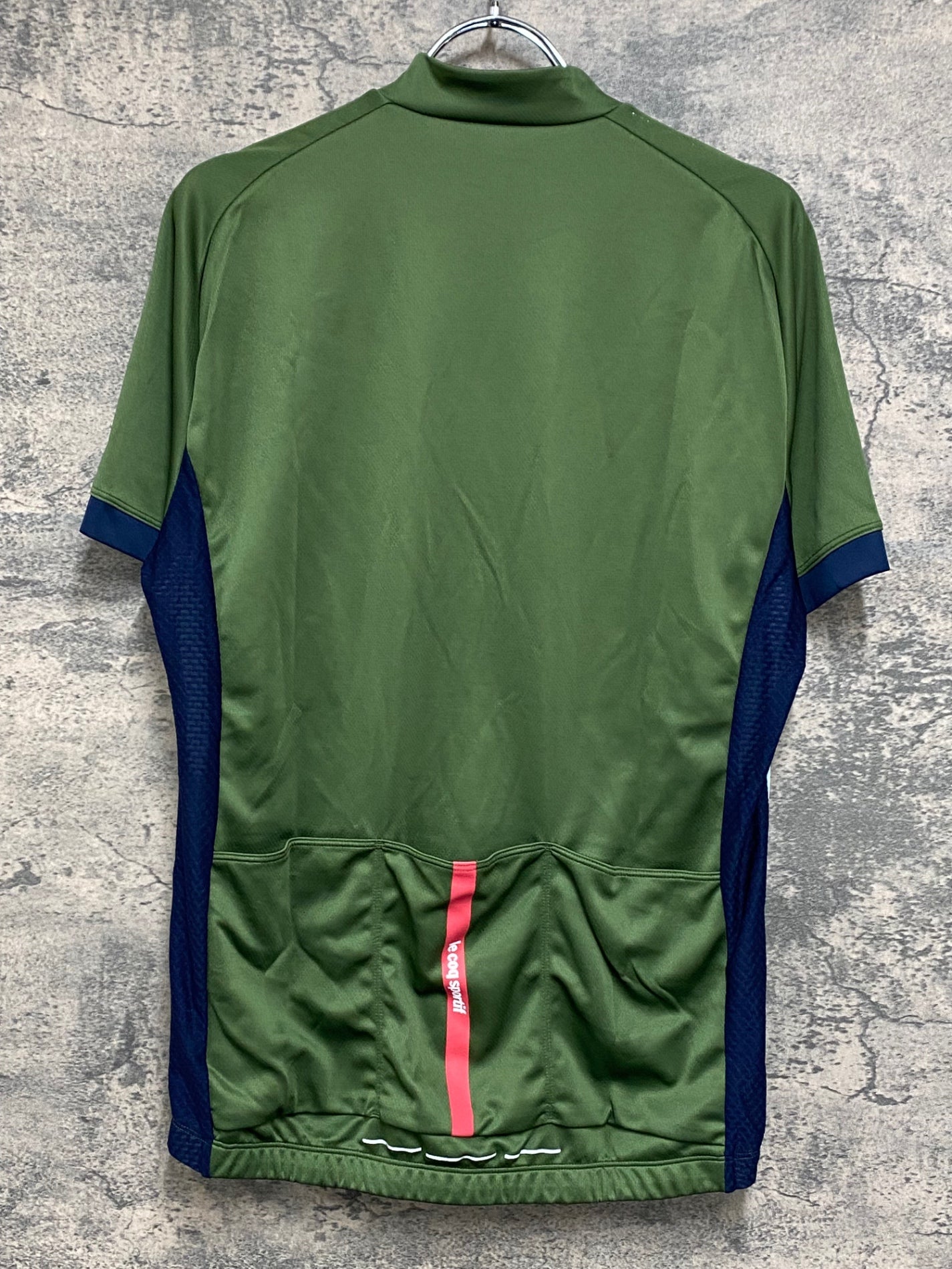 IY814 ルコックスポルティフ le coq sportif 半袖サイクルジャージ L 緑紺