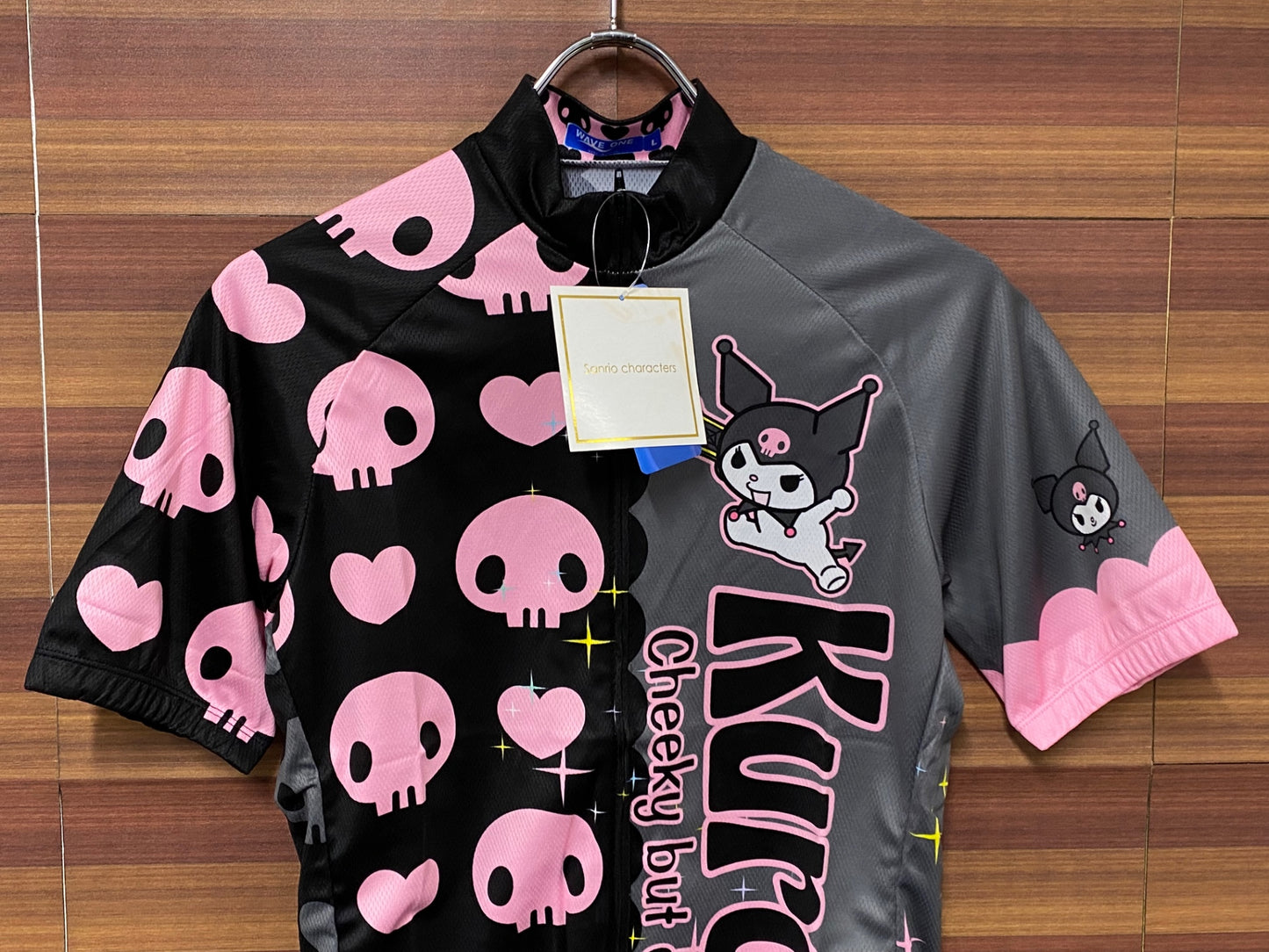 IS011 ウエイブワン WAVE ONE 半袖 サイクルジャージ 黒 グレー L マイメロディ スカル