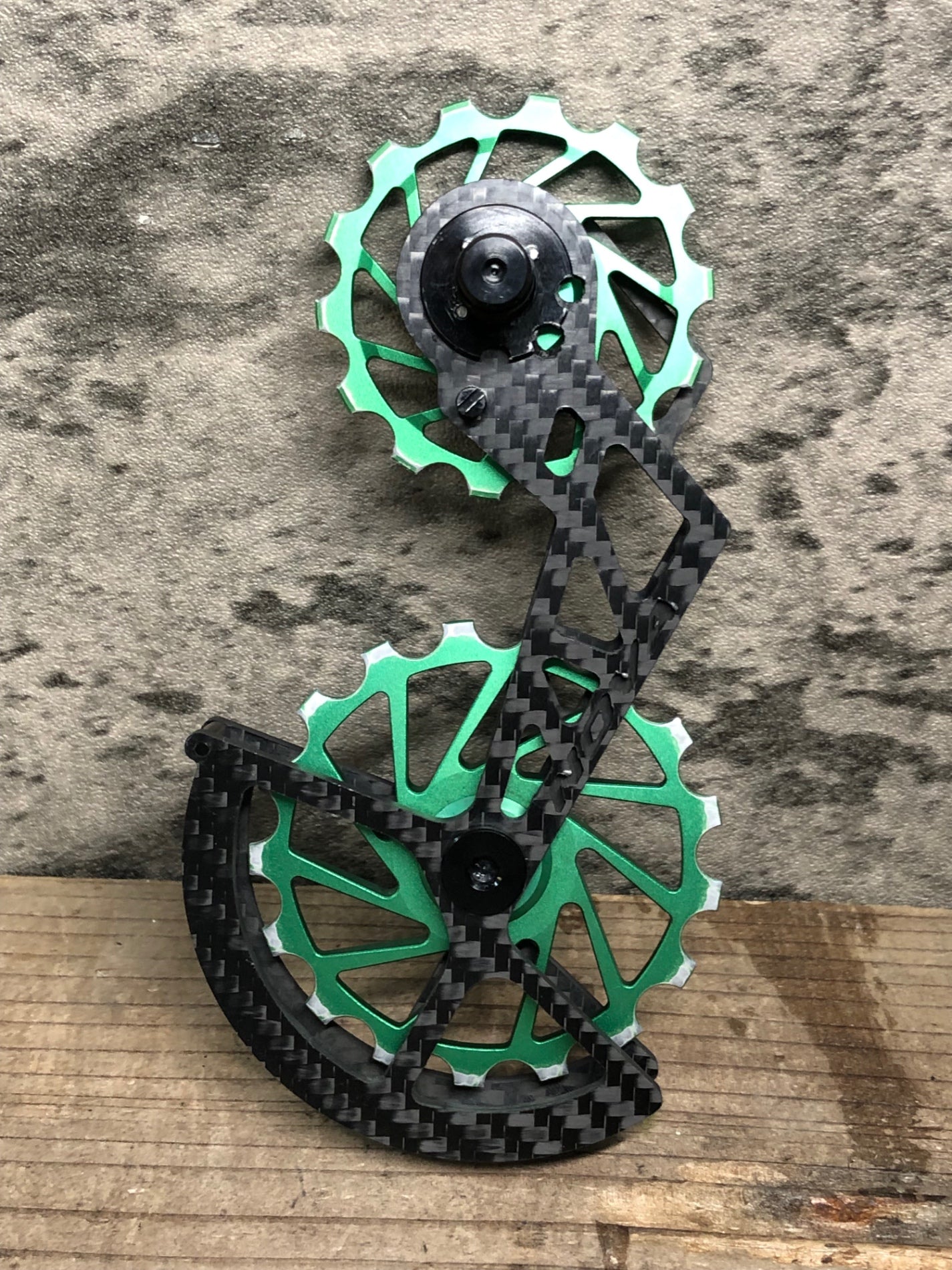 IQ468 ノヴァライド NOVA RIDE ビッグプーリー 3Kカーボン セラミック 14/17T 緑 シマノ12s対応 R8100,R8150,R9200,R9250