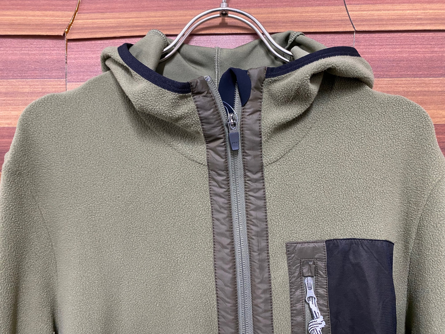 IU749 カフェドシクリステ Cafe du Cycliste AUDAX Ingrid 長袖 フード サイクルジャージ モスグリーン XL