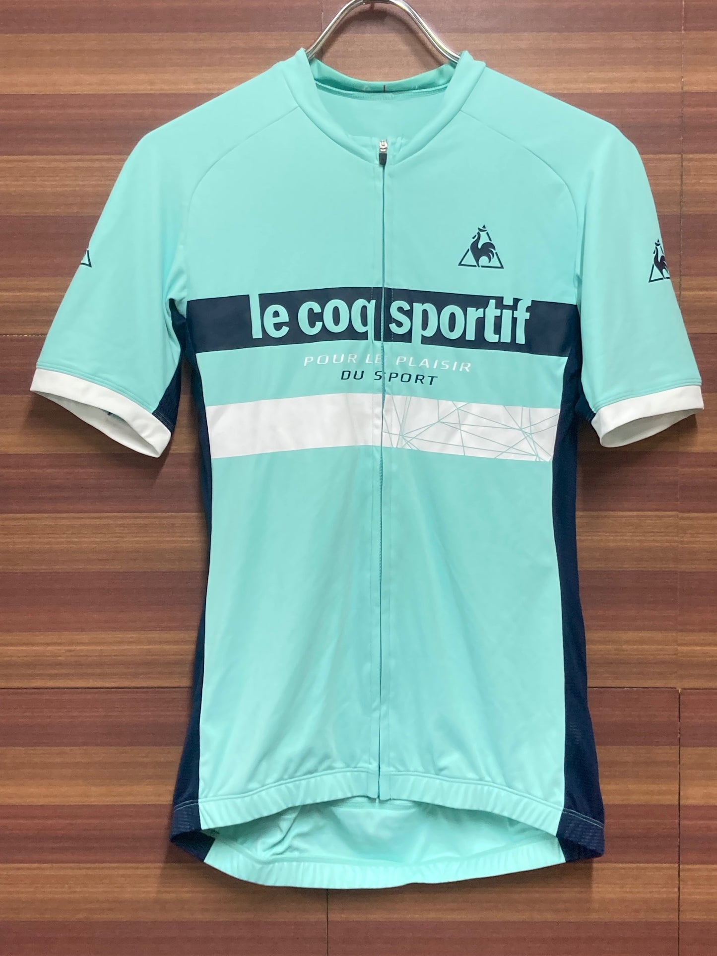 IA441 ルコックスポルティフ le coq sportif 半袖 サイクルジャージ 緑 紺 L