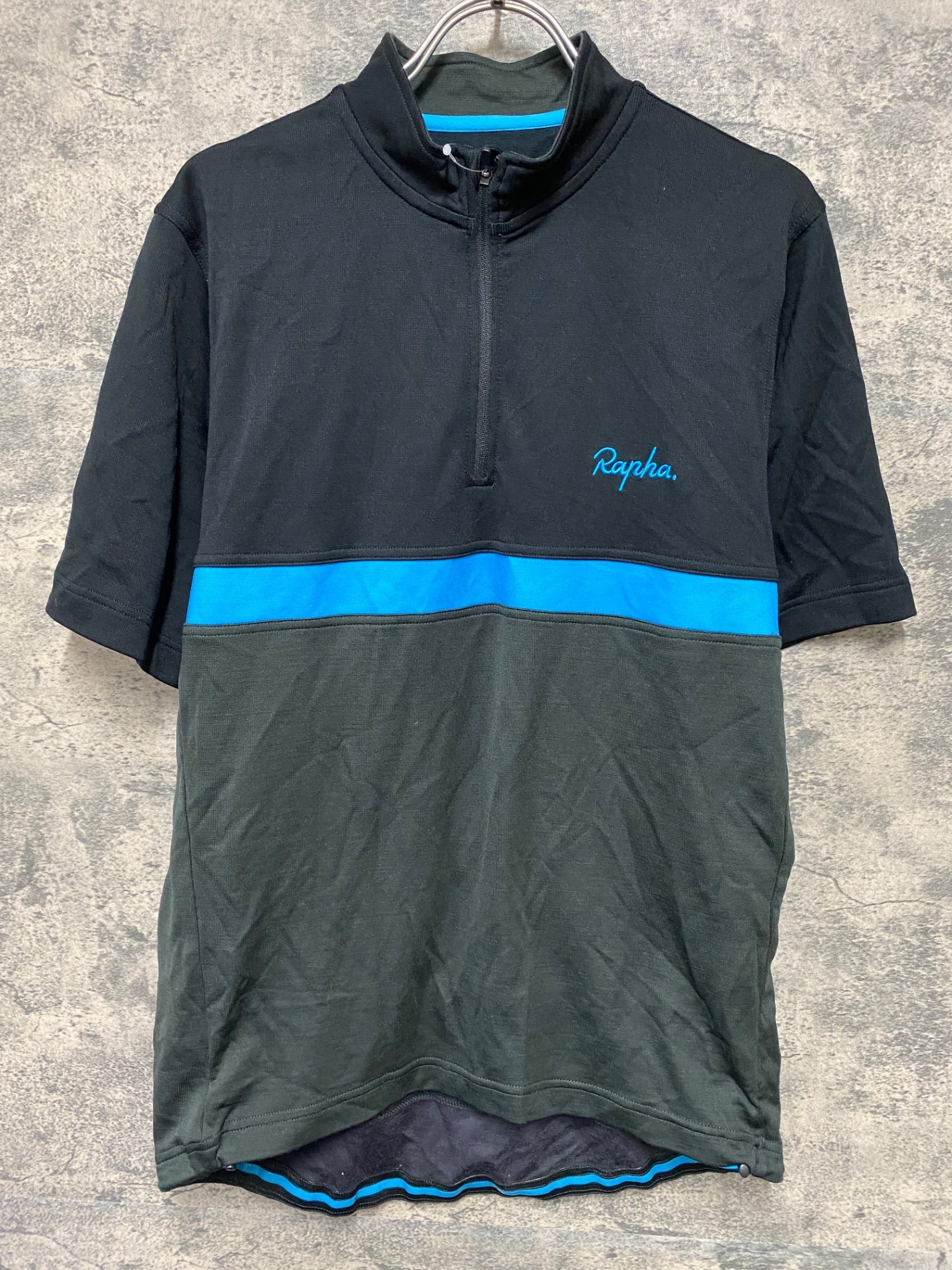 JD381 ラファ Rapha MEN'S CLUB JERSEY 半袖 サイクルジャージ 黒 XL TEAM sky