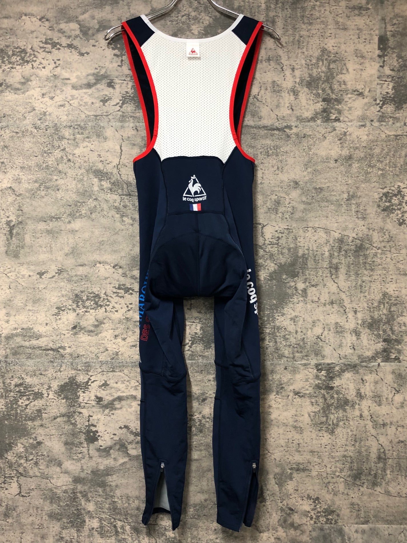 IY719 ルコックスポルティフ le coq sportif ビブタイツ 紺 S 裏起毛