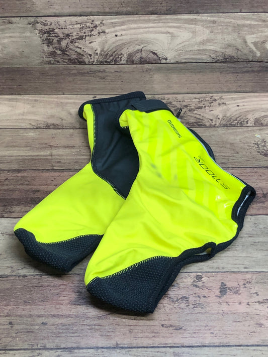 II867 シマノ SHIMANO S1100 シューズカバー 黄 黒 M 裏起毛