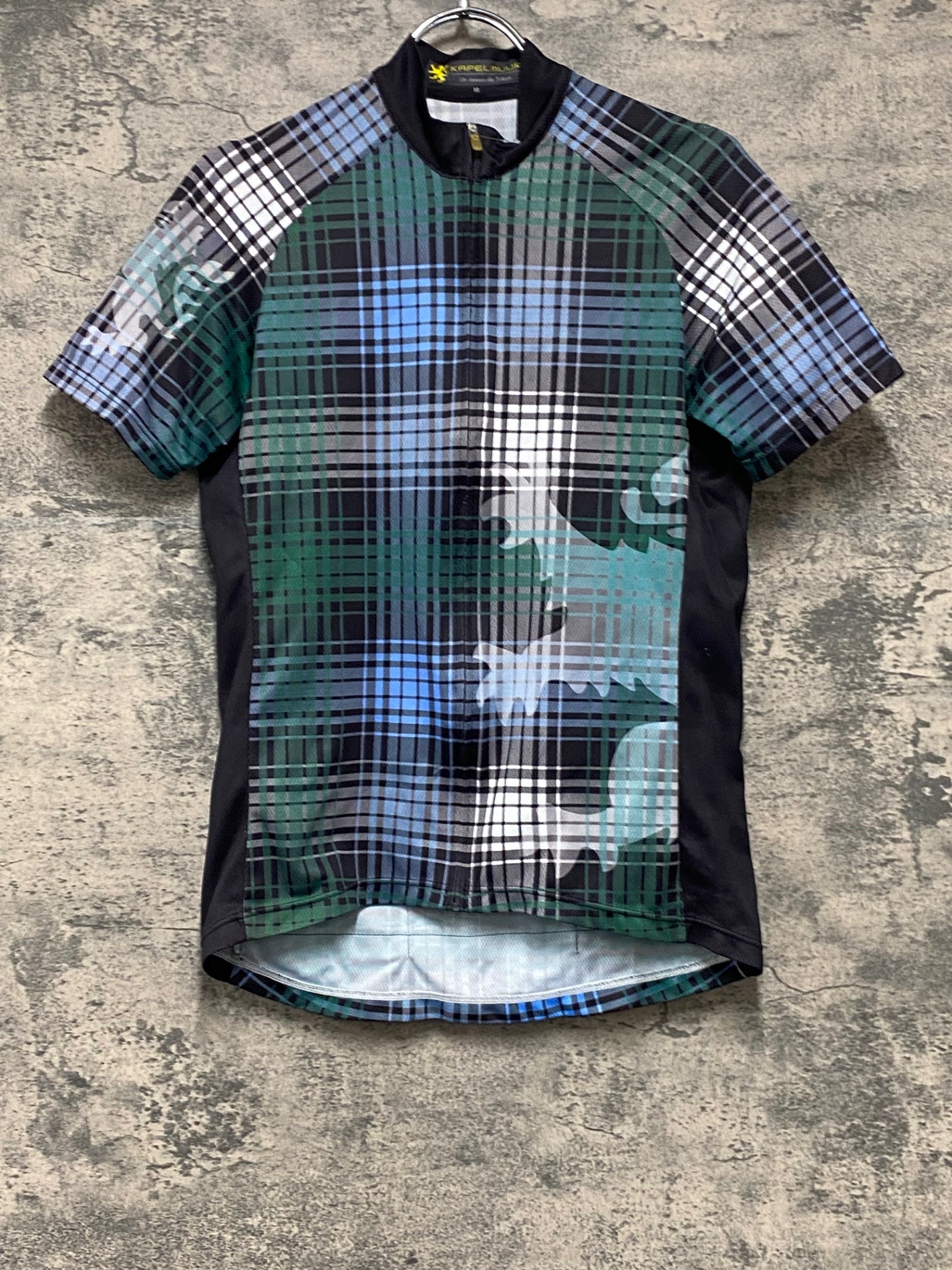 IZ546 カペルミュール kapelmuur 半袖サイクルジャージ 黒緑 M 擦れ