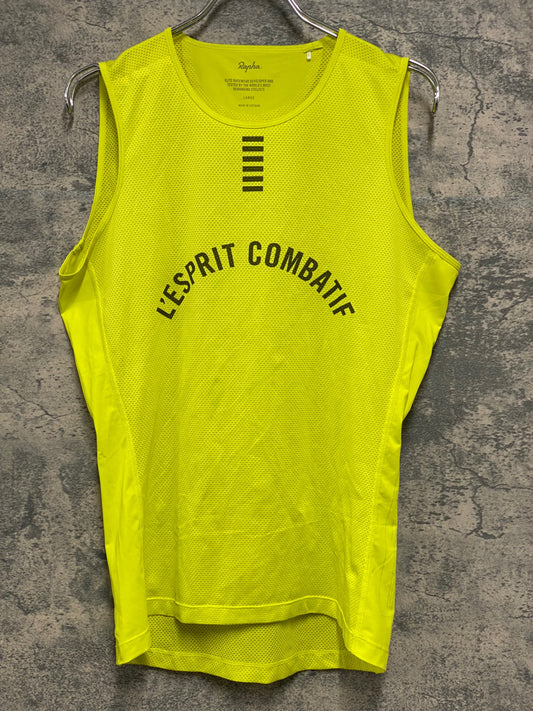 JB025 ラファ Rapha PRO TEAM BASE LAYER - SLEEVELESS ノースリーブ ベースレイヤー 黄 L