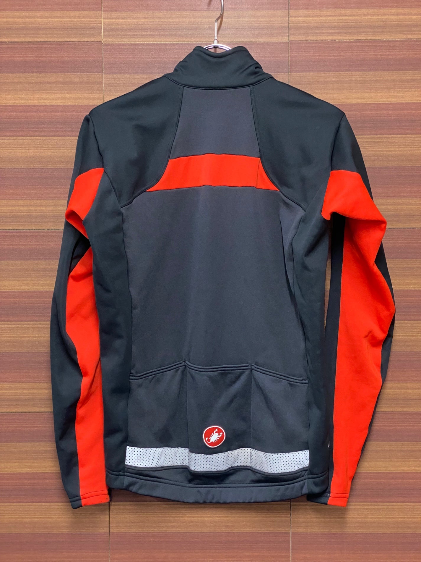 IH605 カステリ CASTELLI 長袖 サイクルジャケット 黒 オレンジ S 裏起毛 GORE-TEX INFINIUM