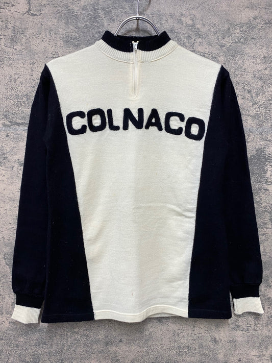 JA365 コルナゴ COLNAGO 長袖サイクルジャージ 2 白黒 毛玉あり ヴィンテージ